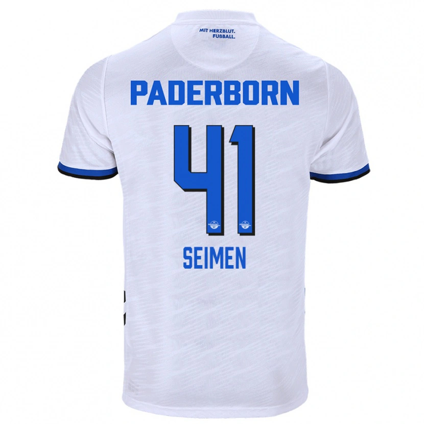 Danxen Kvinnor Dennis Seimen #41 Vit Blå Bortatröja Matchtröjor 2025/26 Tröjor T-Tröja