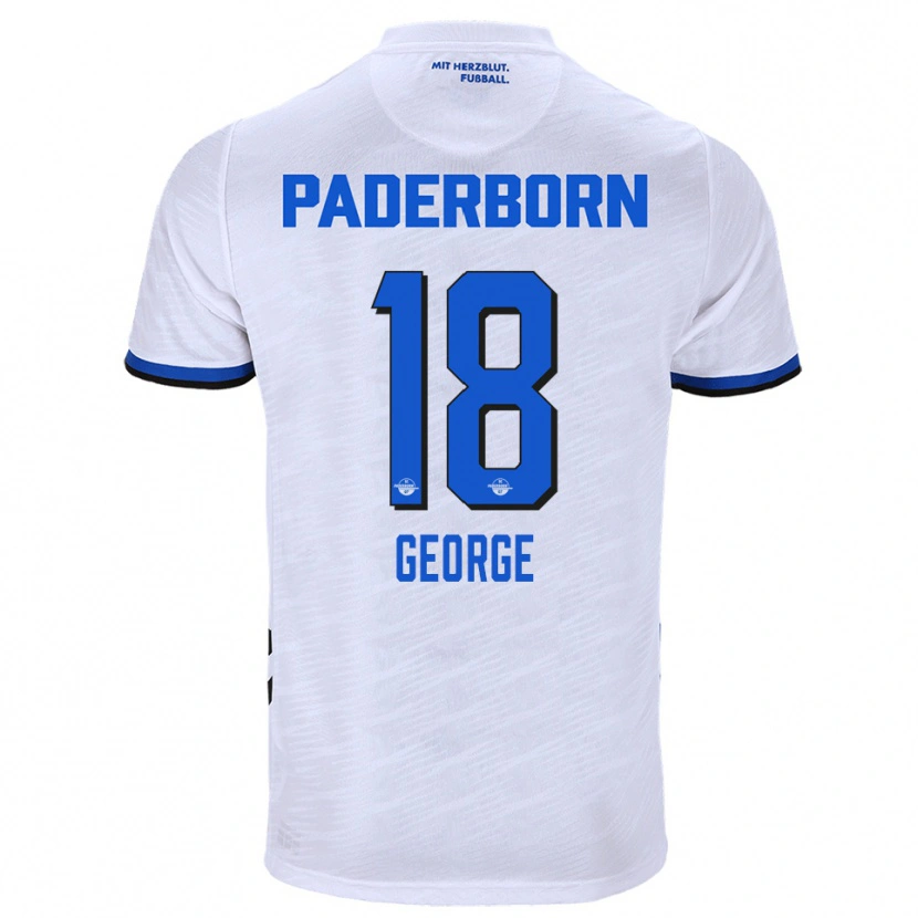 Danxen Kvinnor Kayonte Kaheim Karim George #18 Vit Blå Bortatröja Matchtröjor 2025/26 Tröjor T-Tröja