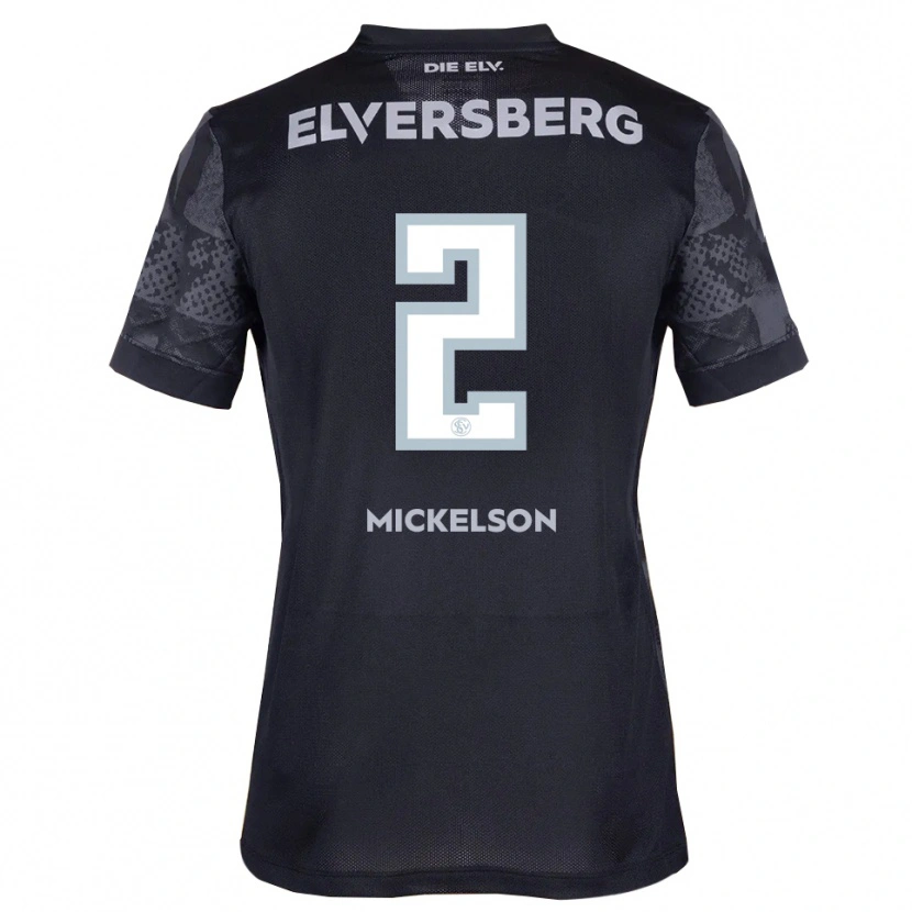 Danxen Kvinnor Nicholas Mickelson #2 Svart Grå Bortatröja Matchtröjor 2025/26 Tröjor T-Tröja