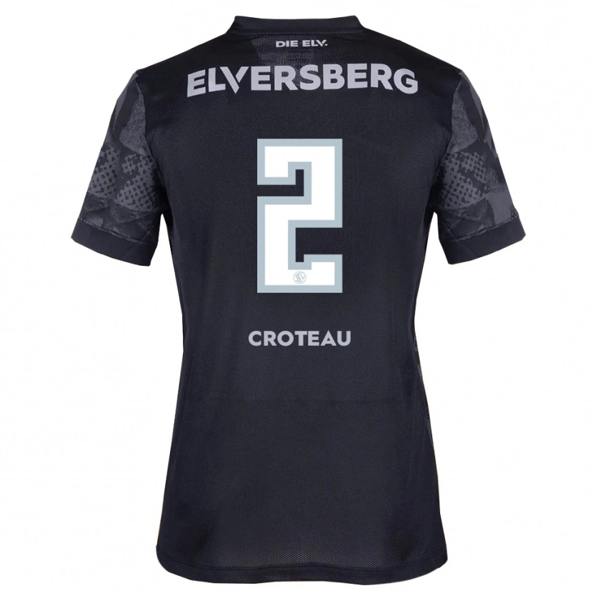 Danxen Kvinnor Jenna Croteau #2 Svart Grå Bortatröja Matchtröjor 2025/26 Tröjor T-Tröja