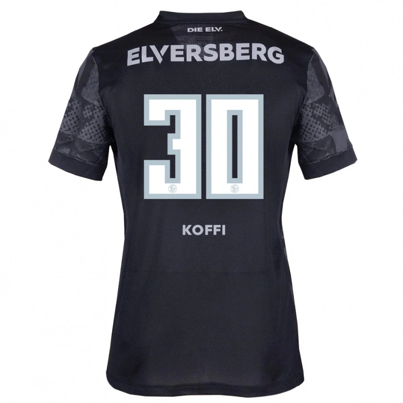 Danxen Kvinnor Kevin Koffi #30 Svart Grå Bortatröja Matchtröjor 2025/26 Tröjor T-Tröja