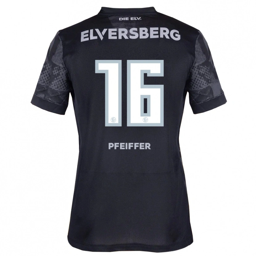 Danxen Kvinnor Luca Pfeiffer #16 Svart Grå Bortatröja Matchtröjor 2025/26 Tröjor T-Tröja