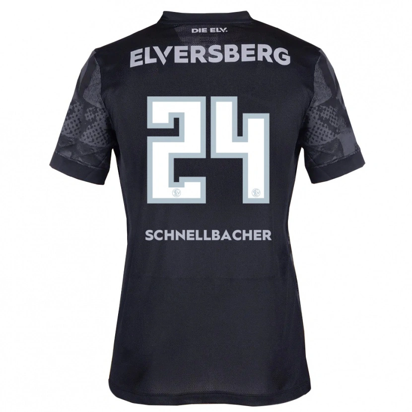 Danxen Kvinnor Luca Schnellbacher #24 Svart Grå Bortatröja Matchtröjor 2025/26 Tröjor T-Tröja