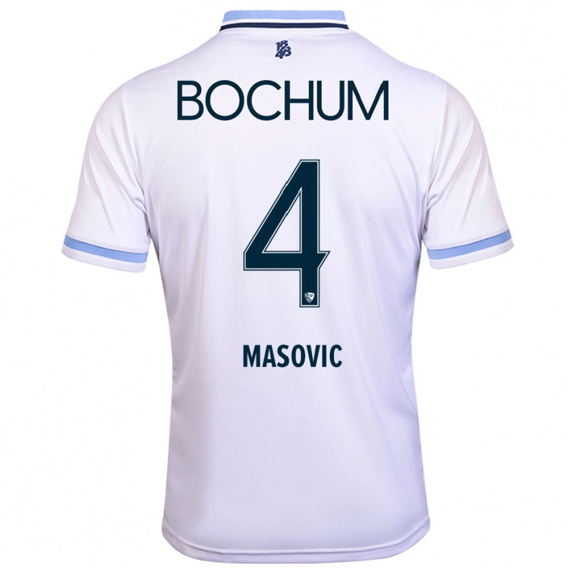 Danxen Kvinnor Erhan Masovic #4 Vit Himmelsblå Bortatröja Matchtröjor 2025/26 Tröjor T-Tröja