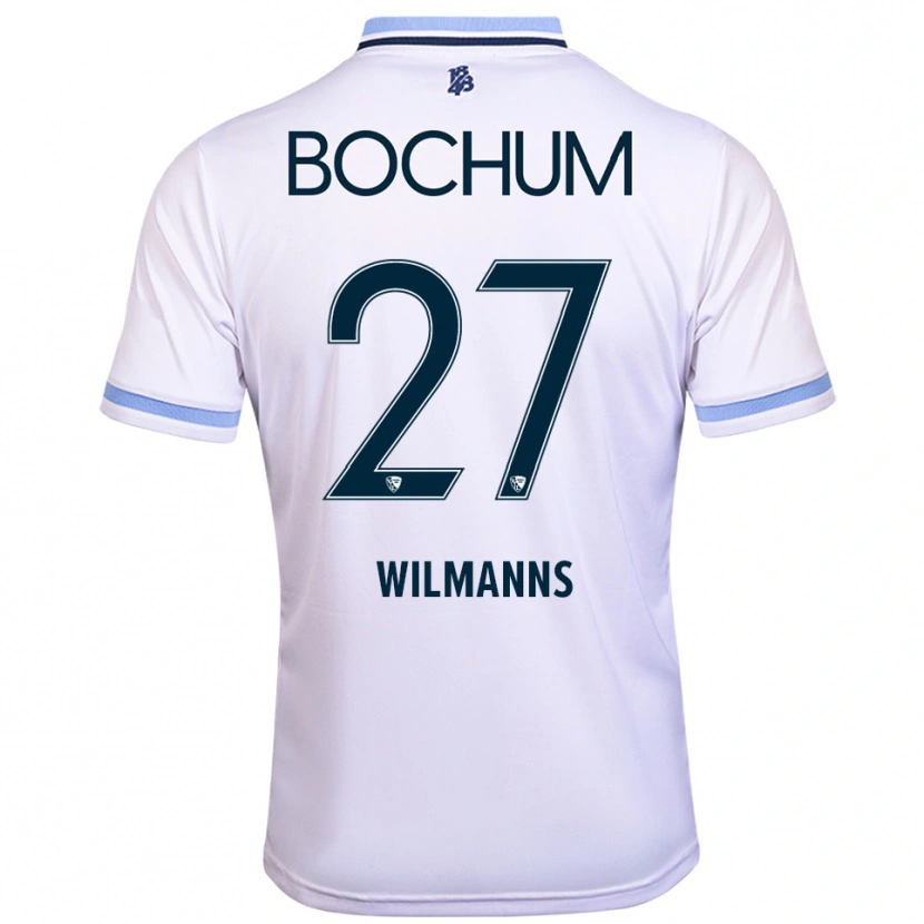 Danxen Kvinnor Anjo Wilmanns #27 Vit Himmelsblå Bortatröja Matchtröjor 2025/26 Tröjor T-Tröja