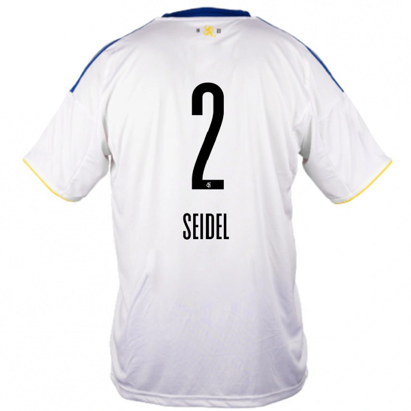 Danxen Kvinnor Jonas Seidel #2 Vit Blå Gul Bortatröja Matchtröjor 2025/26 Tröjor T-Tröja