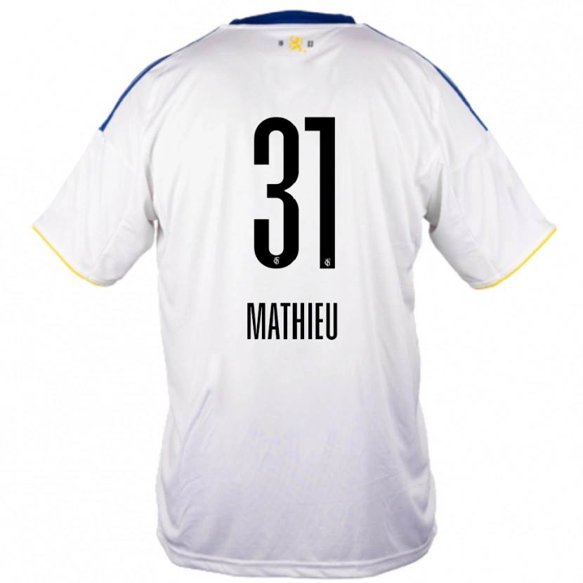 Danxen Kvinnor Sammy Mathieu #31 Vit Blå Gul Bortatröja Matchtröjor 2025/26 Tröjor T-Tröja
