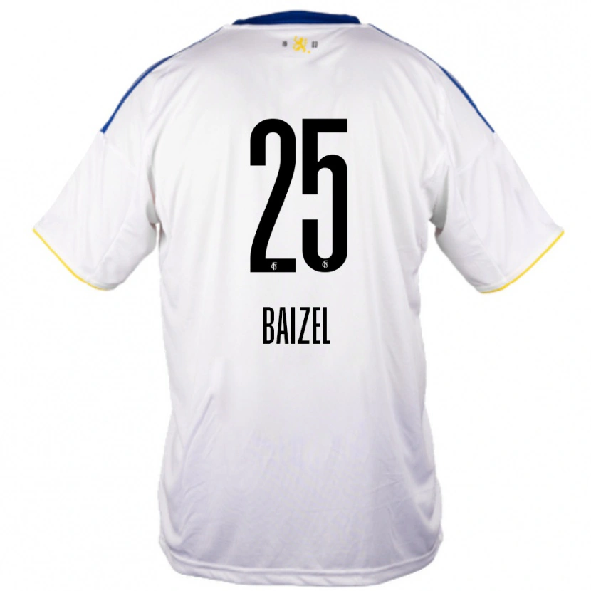 Danxen Kvinnor David Baizel #25 Vit Blå Gul Bortatröja Matchtröjor 2025/26 Tröjor T-Tröja