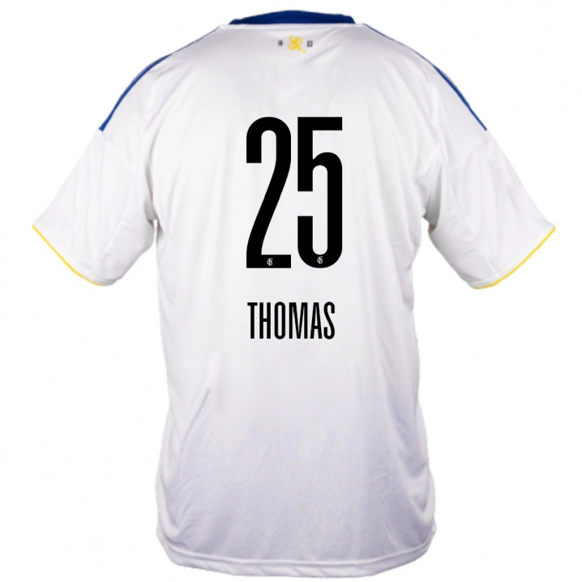Danxen Kvinnor Jakob Thomas #25 Vit Blå Gul Bortatröja Matchtröjor 2025/26 Tröjor T-Tröja
