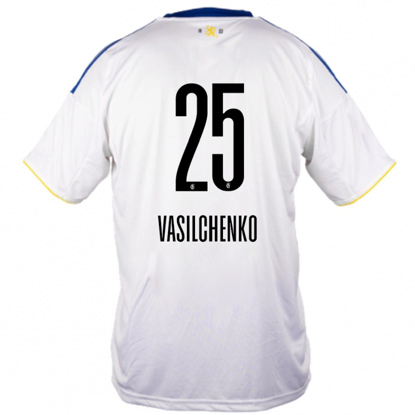 Danxen Kvinnor Leonard Vasilchenko #25 Vit Blå Gul Bortatröja Matchtröjor 2025/26 Tröjor T-Tröja