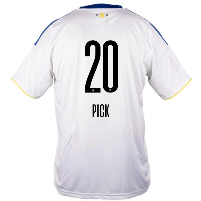 Danxen Kvinnor Florian Pick #20 Vit Blå Gul Bortatröja Matchtröjor 2025/26 Tröjor T-Tröja