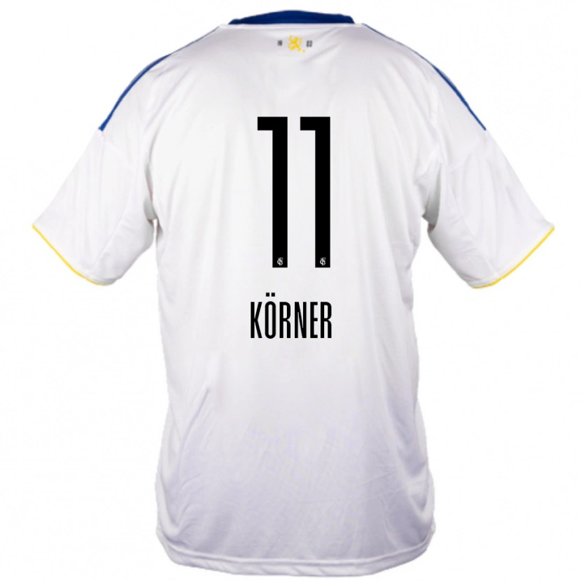 Danxen Kvinnor Lea Körner #11 Vit Blå Gul Bortatröja Matchtröjor 2025/26 Tröjor T-Tröja