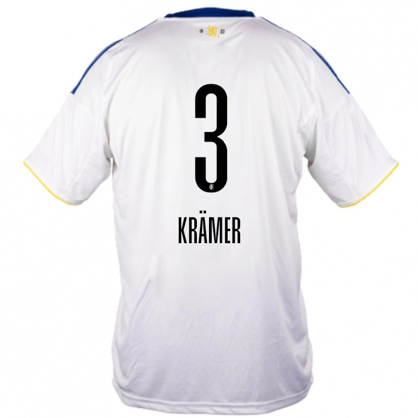 Danxen Kvinnor Nils Krämer #3 Vit Blå Gul Bortatröja Matchtröjor 2025/26 Tröjor T-Tröja