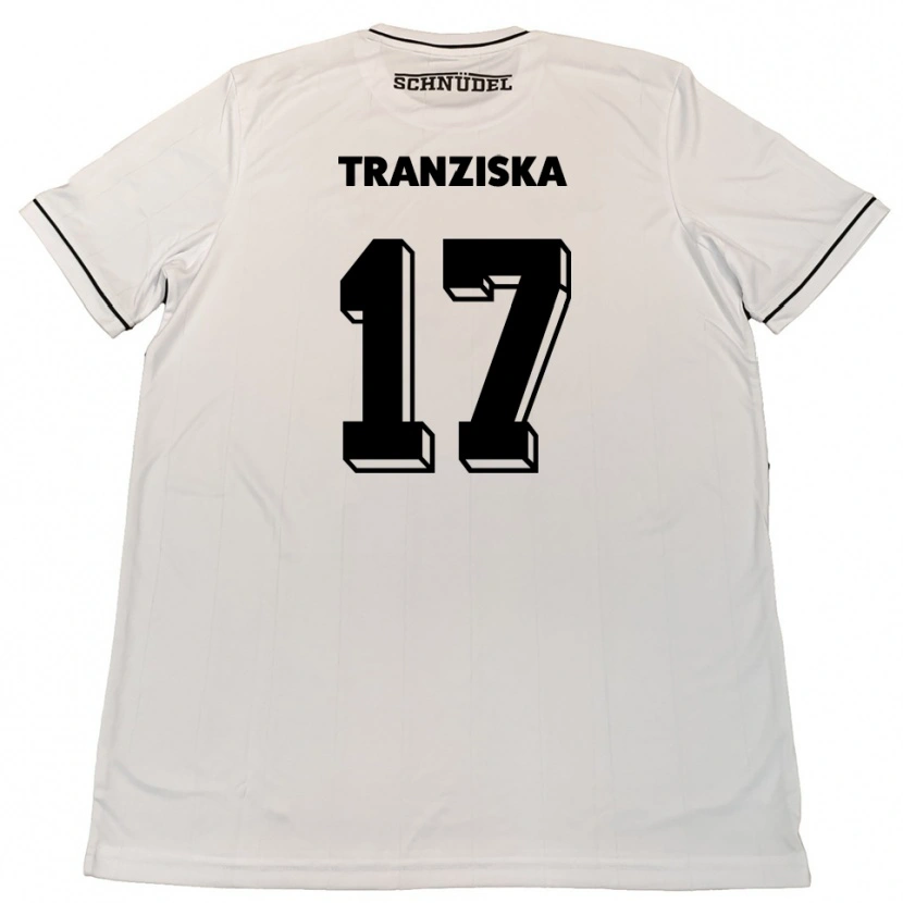 Danxen Kvinnor Jakob Tranziska #17 Vit Svart Bortatröja Matchtröjor 2025/26 Tröjor T-Tröja