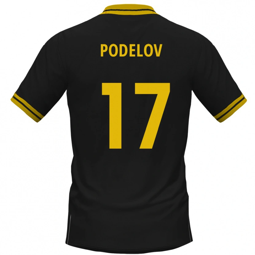 Danxen Kvinnor David Podelov #17 Svart Gul Bortatröja Matchtröjor 2025/26 Tröjor T-Tröja
