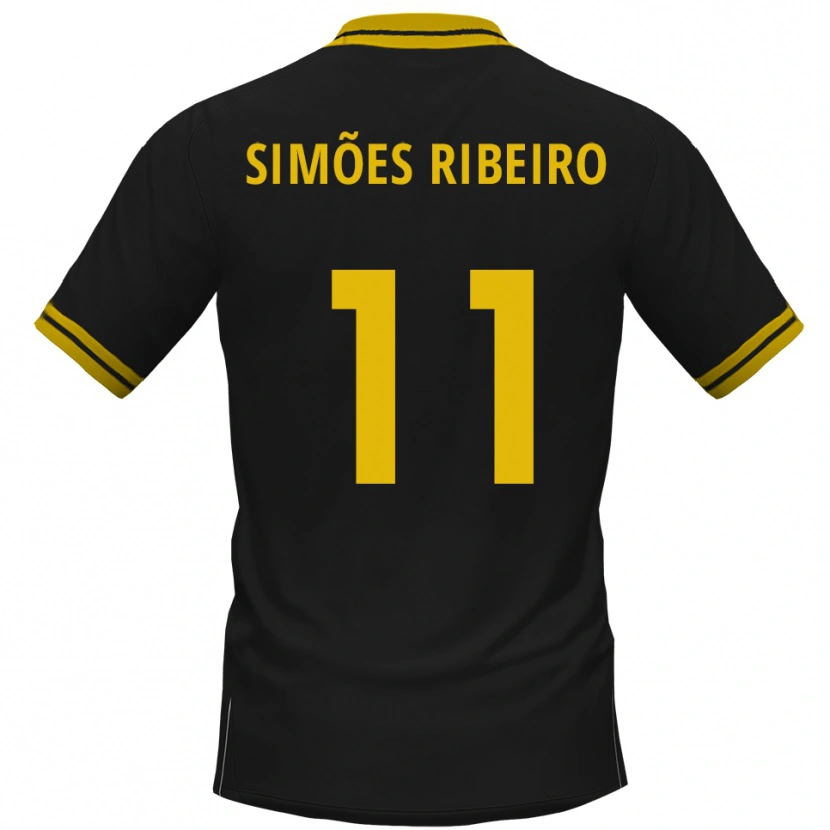 Danxen Kvinnor Dominik Simões Ribeiro #11 Svart Gul Bortatröja Matchtröjor 2025/26 Tröjor T-Tröja