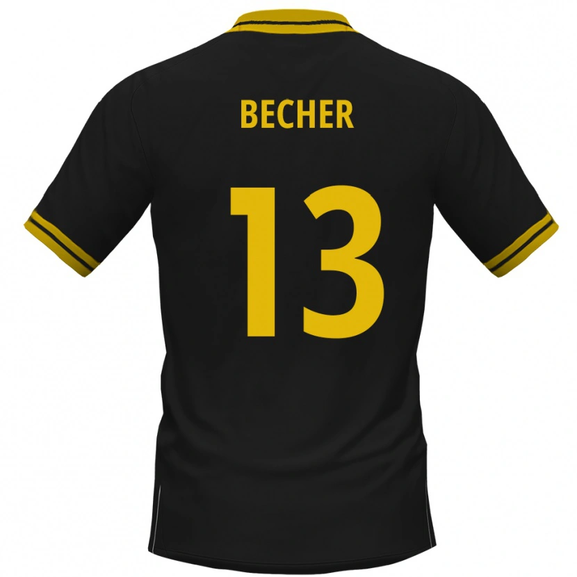 Danxen Kvinnor Kjell Becher #13 Svart Gul Bortatröja Matchtröjor 2025/26 Tröjor T-Tröja