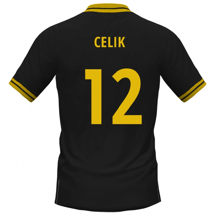 Danxen Kvinnor Haci Celik #12 Svart Gul Bortatröja Matchtröjor 2025/26 Tröjor T-Tröja
