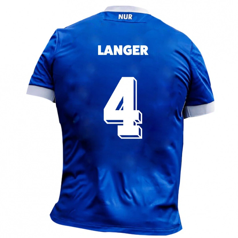 Danxen Kvinnor Phillip Langer #4 Blå Vit Bortatröja Matchtröjor 2025/26 Tröjor T-Tröja