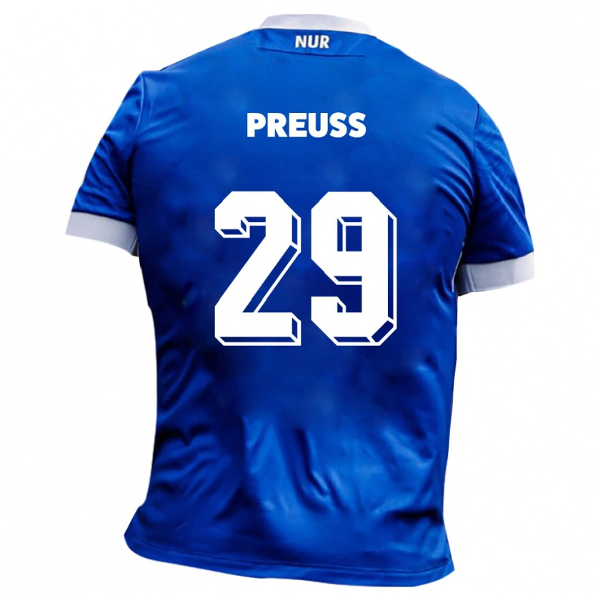 Danxen Kvinnor Marlon Preuß #29 Blå Vit Bortatröja Matchtröjor 2025/26 Tröjor T-Tröja