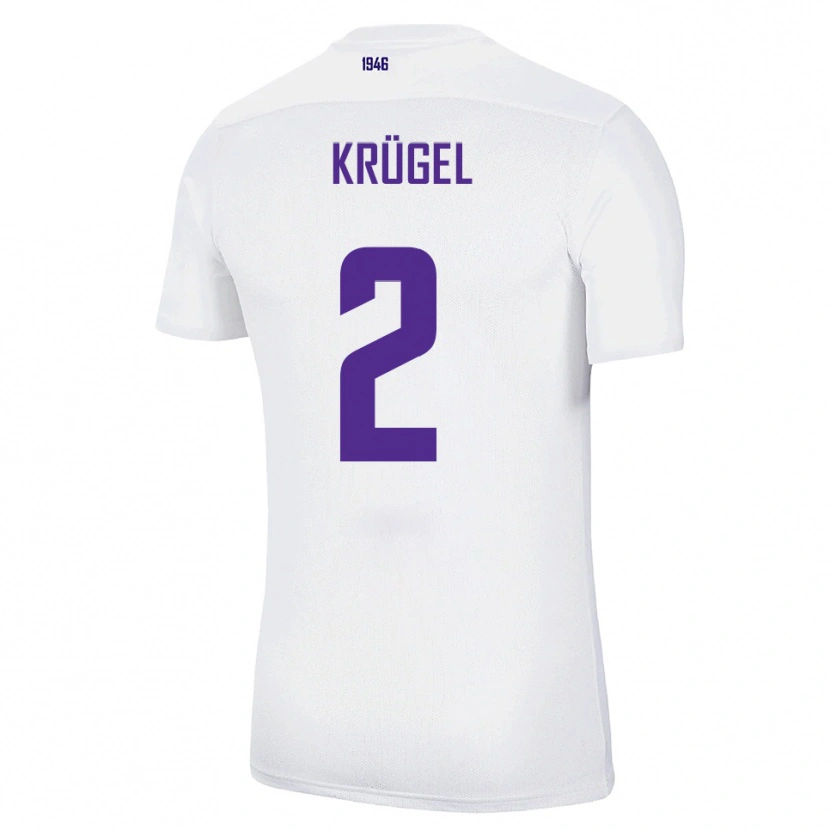Danxen Kvinnor Theo Krügel #2 Vit Grön Bortatröja Matchtröjor 2025/26 Tröjor T-Tröja