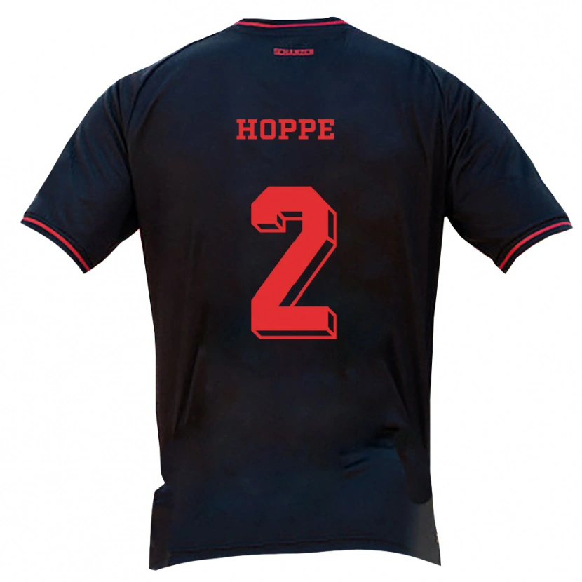 Danxen Kvinnor Mattis Hoppe #2 Svart Röd Vit Bortatröja Matchtröjor 2025/26 Tröjor T-Tröja