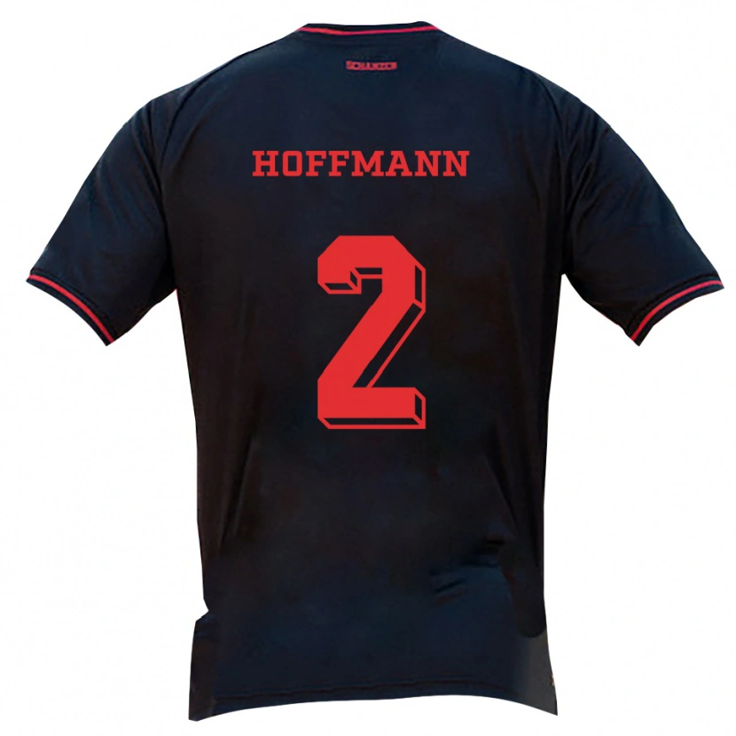 Danxen Kvinnor Tim Hoffmann #2 Svart Röd Vit Bortatröja Matchtröjor 2025/26 Tröjor T-Tröja