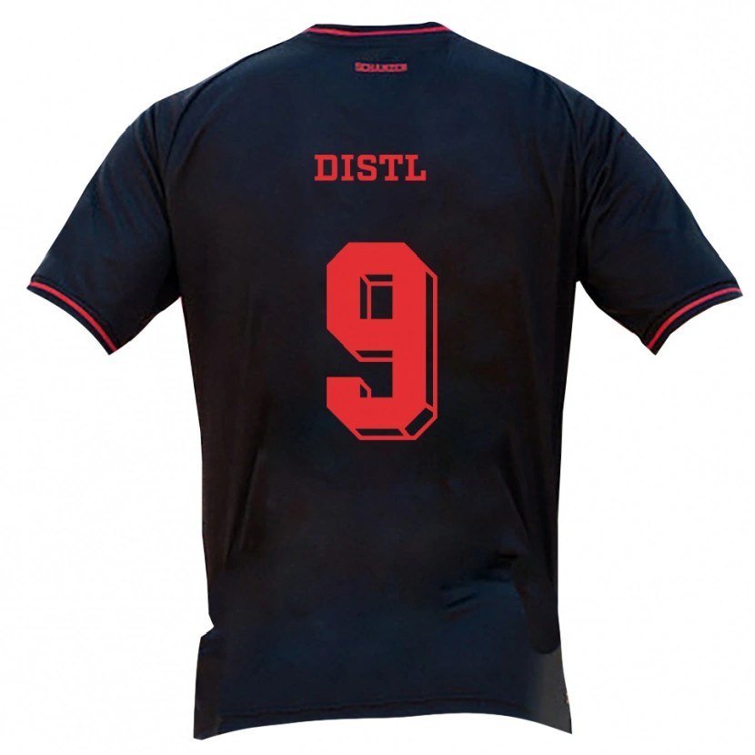 Danxen Kvinnor Manuel Distl #9 Svart Röd Vit Bortatröja Matchtröjor 2025/26 Tröjor T-Tröja