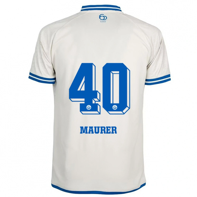 Danxen Kvinnor Erik Maurer #40 Vit Blå Bortatröja Matchtröjor 2025/26 Tröjor T-Tröja