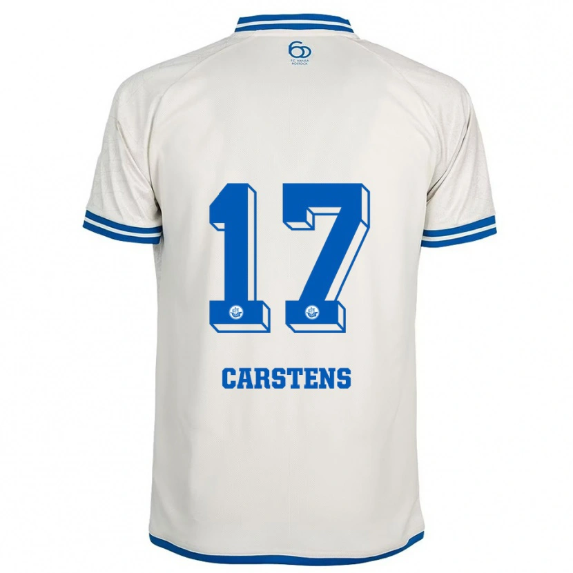 Danxen Kvinnor Florian Carstens #17 Vit Blå Bortatröja Matchtröjor 2025/26 Tröjor T-Tröja
