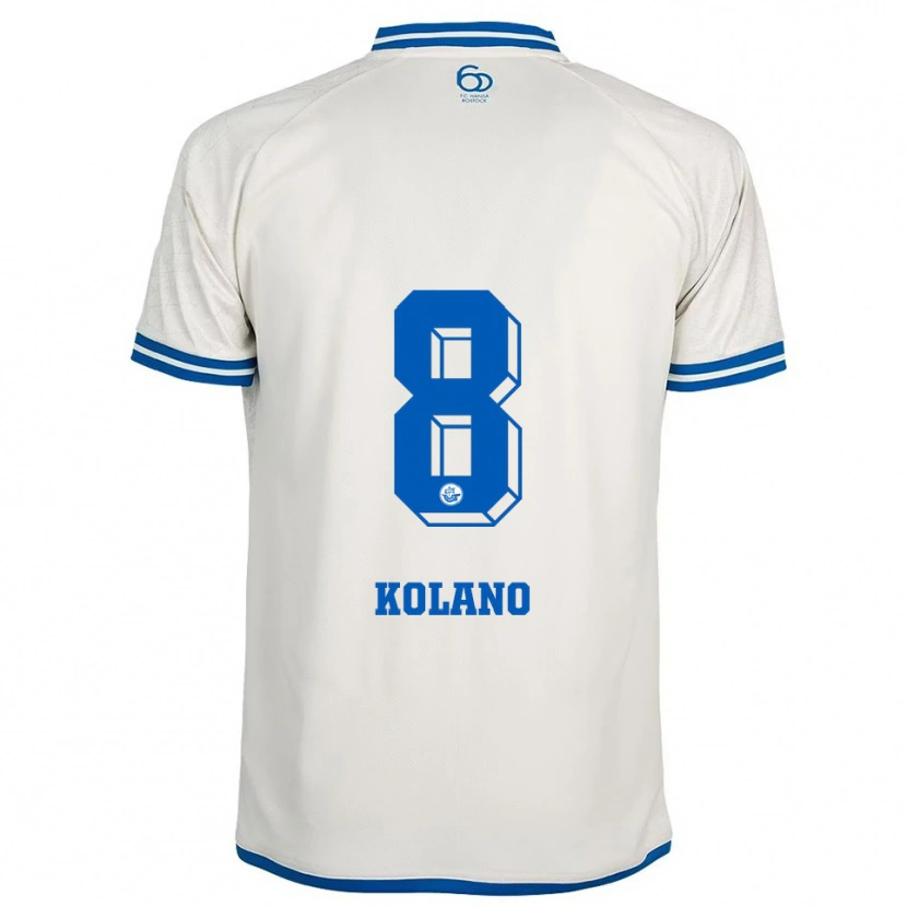 Danxen Kvinnor Damian Kolano #8 Vit Blå Bortatröja Matchtröjor 2025/26 Tröjor T-Tröja