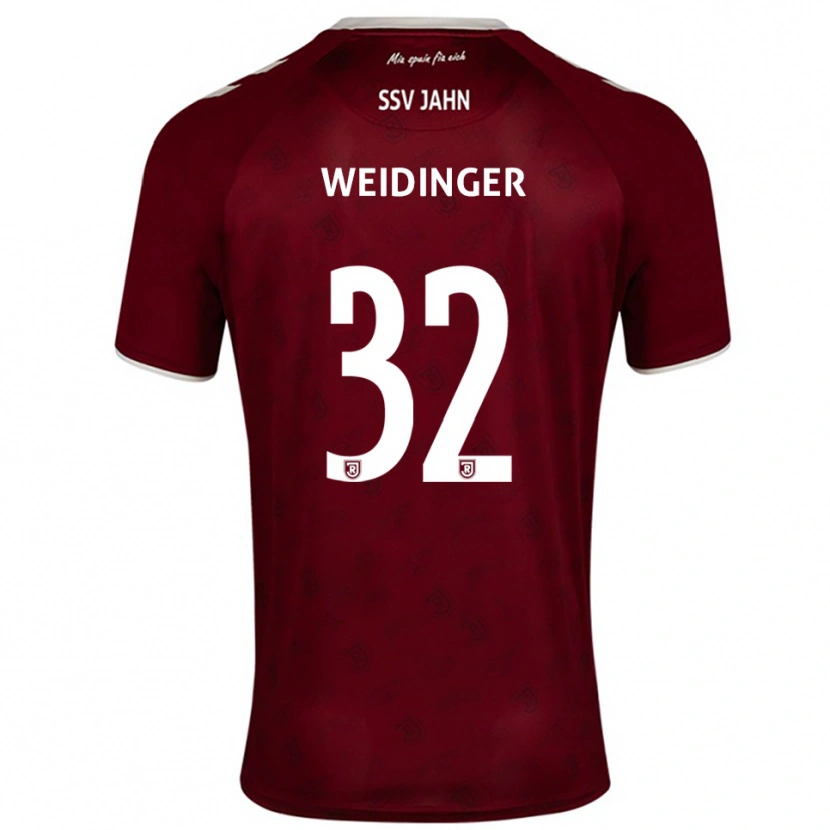 Danxen Kvinnor Alexander Weidinger #32 Vinröd Vit Bortatröja Matchtröjor 2025/26 Tröjor T-Tröja
