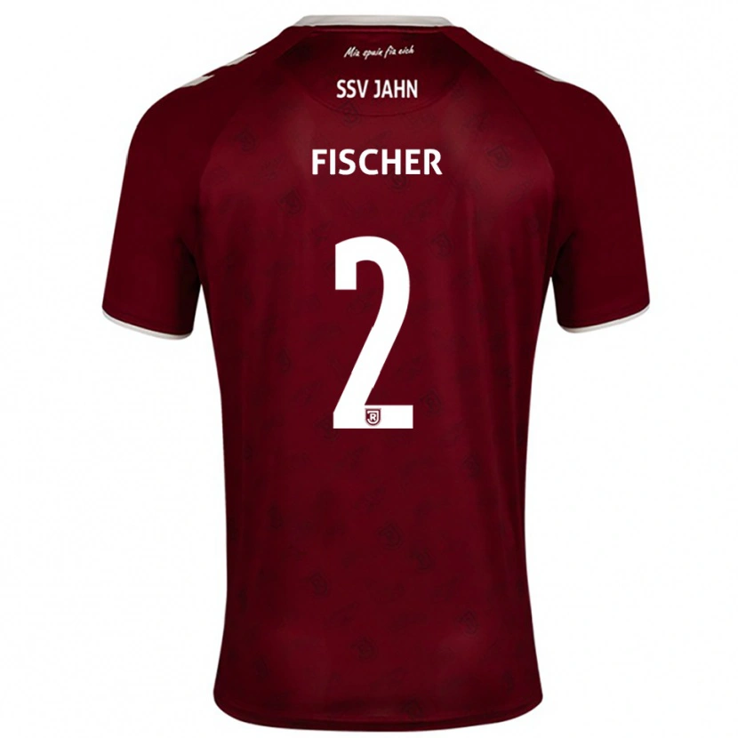 Danxen Kvinnor Florian Fischer #2 Vinröd Vit Bortatröja Matchtröjor 2025/26 Tröjor T-Tröja