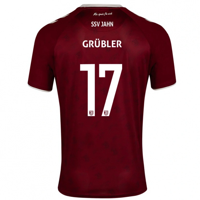 Danxen Kvinnor David Grübler #17 Vinröd Vit Bortatröja Matchtröjor 2025/26 Tröjor T-Tröja