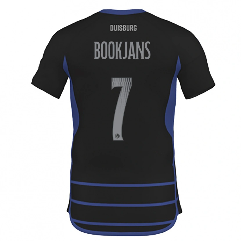 Danxen Kvinnor Jakob Bookjans #7 Svart Blå Bortatröja Matchtröjor 2025/26 Tröjor T-Tröja