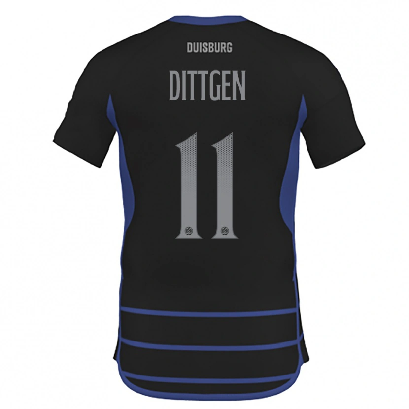 Danxen Kvinnor Maximilian Dittgen #11 Svart Blå Bortatröja Matchtröjor 2025/26 Tröjor T-Tröja