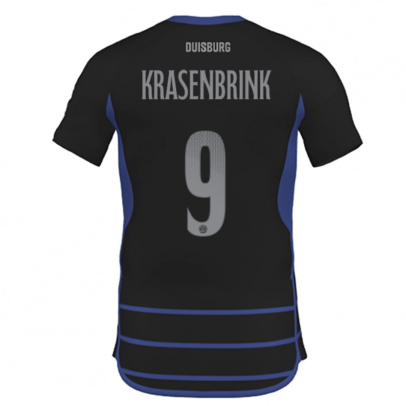 Danxen Kvinnor Hannes Krasenbrink #9 Svart Blå Bortatröja Matchtröjor 2025/26 Tröjor T-Tröja