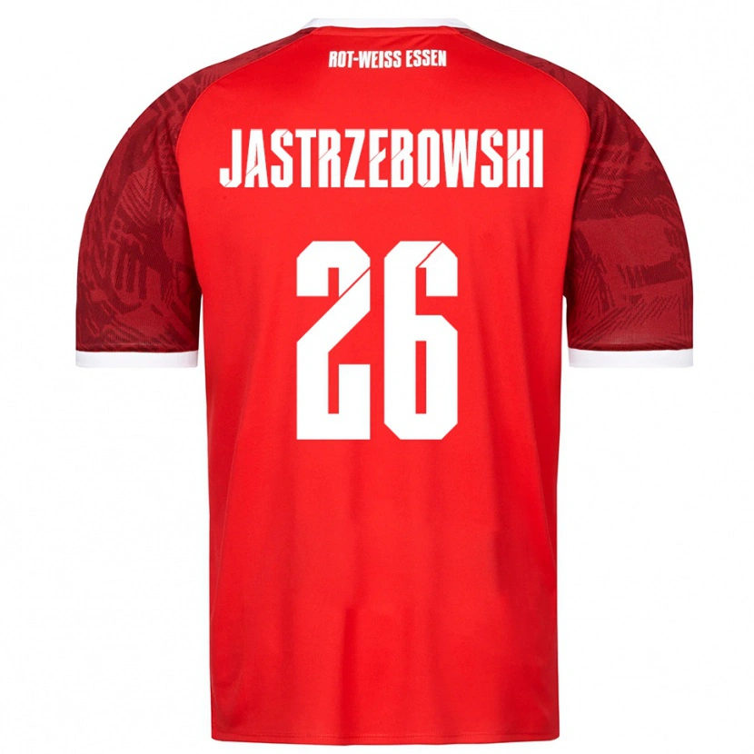 Danxen Kvinnor Oliver Jastrzebowski #26 Röd Vinröd Vit Bortatröja Matchtröjor 2025/26 Tröjor T-Tröja