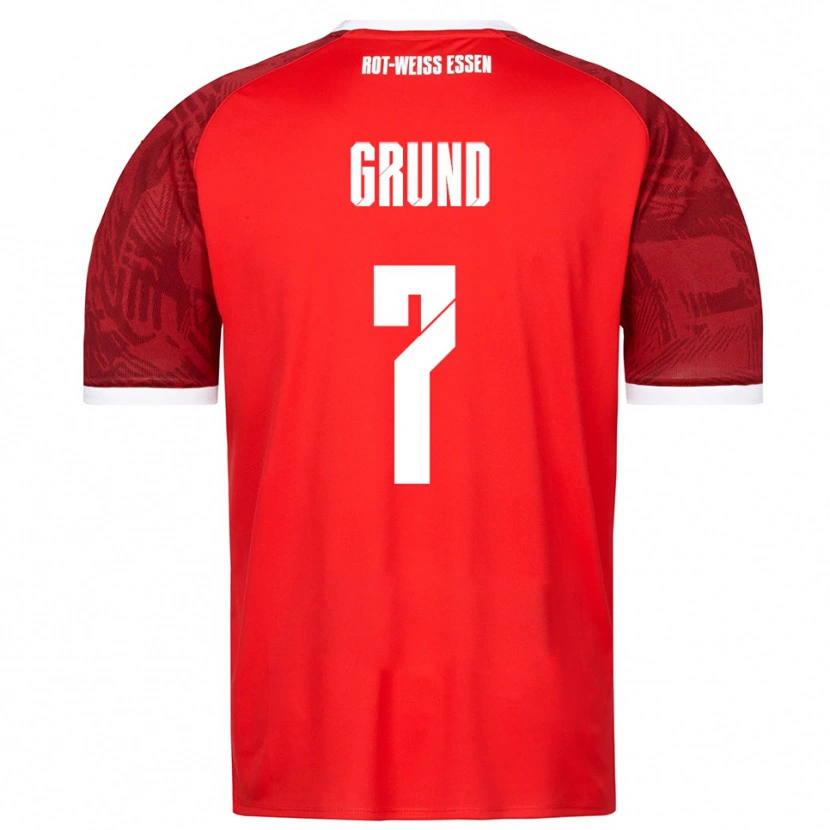 Danxen Kvinnor Kevin Grund #7 Röd Vinröd Vit Bortatröja Matchtröjor 2025/26 Tröjor T-Tröja