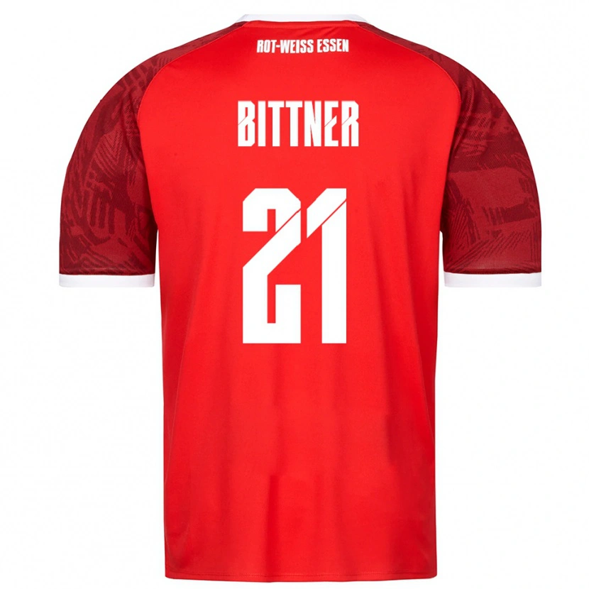 Danxen Kvinnor Lucas Bittner #21 Röd Vinröd Vit Bortatröja Matchtröjor 2025/26 Tröjor T-Tröja