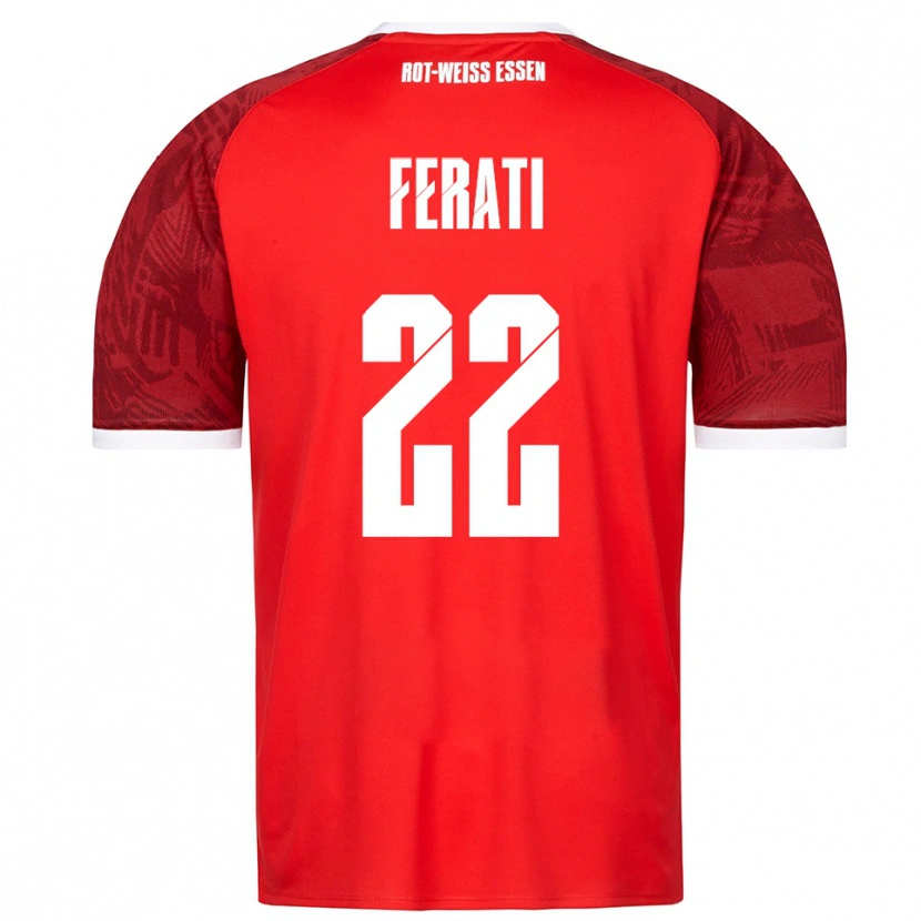 Danxen Kvinnor Larson Ferati #22 Röd Vinröd Vit Bortatröja Matchtröjor 2025/26 Tröjor T-Tröja