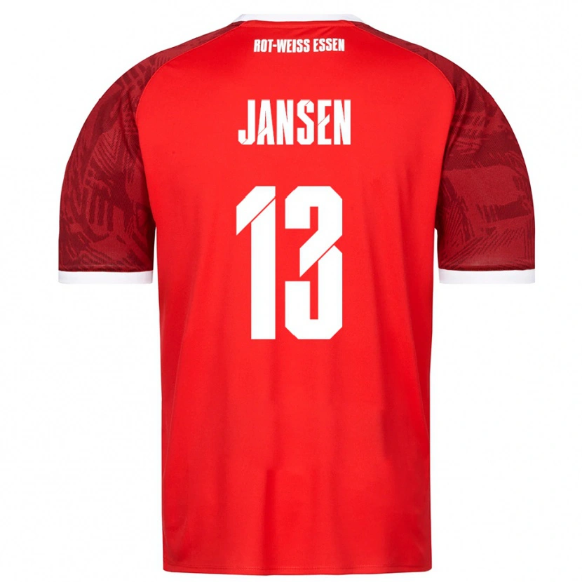 Danxen Kvinnor Joshua Jansen #13 Röd Vinröd Vit Bortatröja Matchtröjor 2025/26 Tröjor T-Tröja