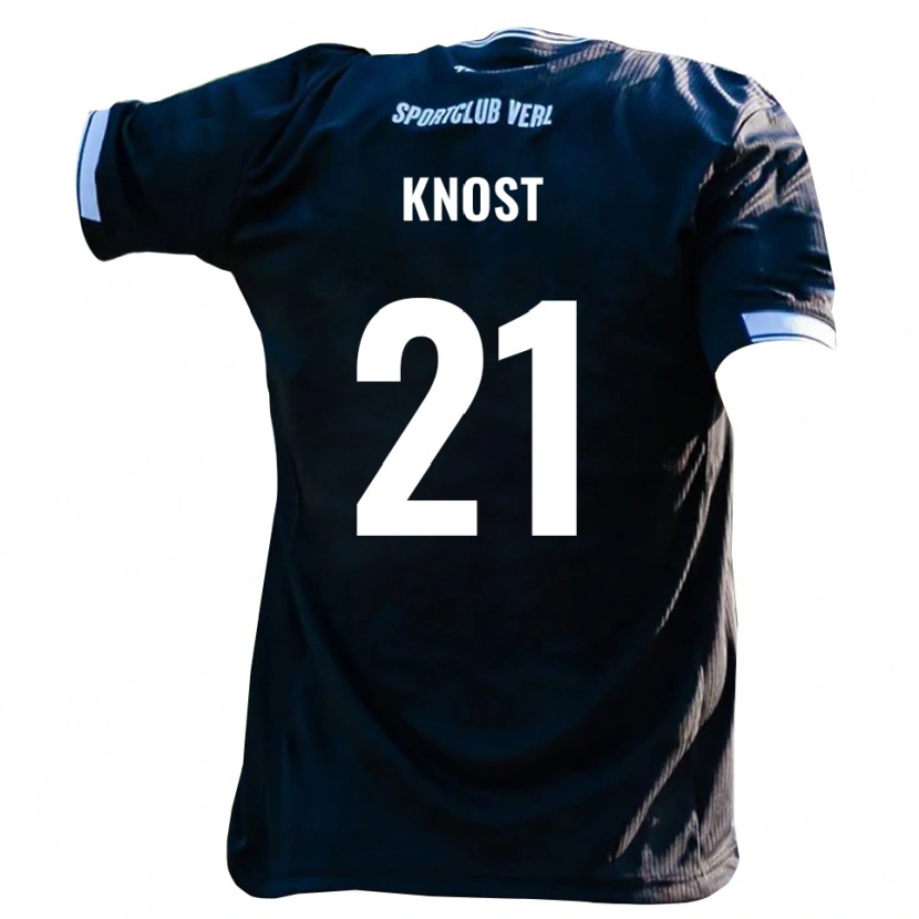 Danxen Kvinnor Tobias Knost #21 Svart Vit Bortatröja Matchtröjor 2025/26 Tröjor T-Tröja