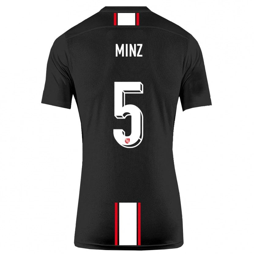 Danxen Kvinnor Dominic Minz #5 Svart Vit Bortatröja Matchtröjor 2025/26 Tröjor T-Tröja