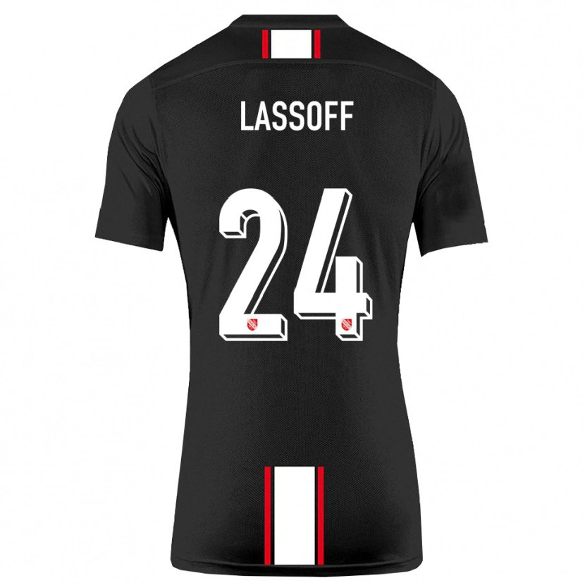 Danxen Kvinnor Matteo Lassoff #24 Svart Vit Bortatröja Matchtröjor 2025/26 Tröjor T-Tröja