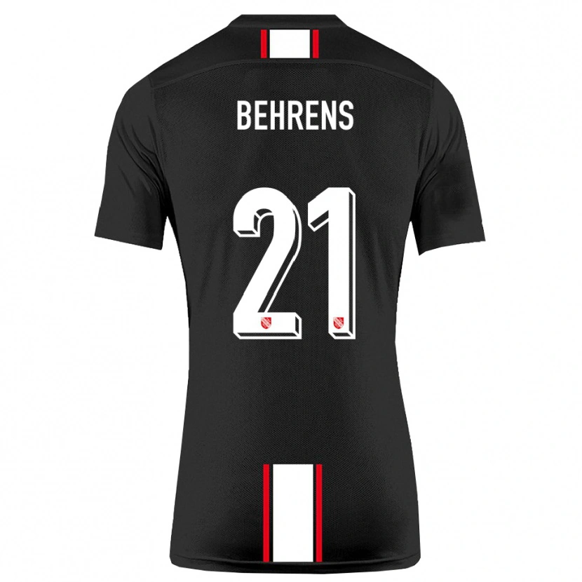 Danxen Kvinnor Irichad Behrens #21 Svart Vit Bortatröja Matchtröjor 2025/26 Tröjor T-Tröja