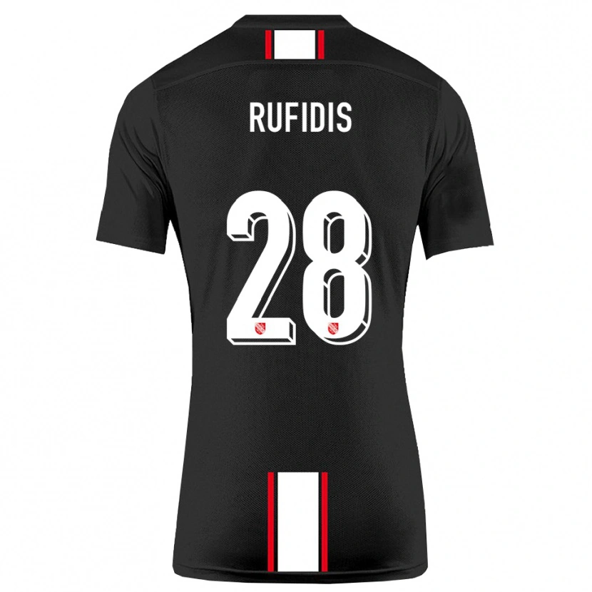 Danxen Kvinnor Julian Rufidis #28 Svart Vit Bortatröja Matchtröjor 2025/26 Tröjor T-Tröja