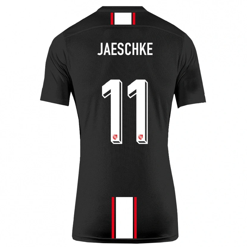 Danxen Kvinnor Yannik Jaeschke #11 Svart Vit Bortatröja Matchtröjor 2025/26 Tröjor T-Tröja