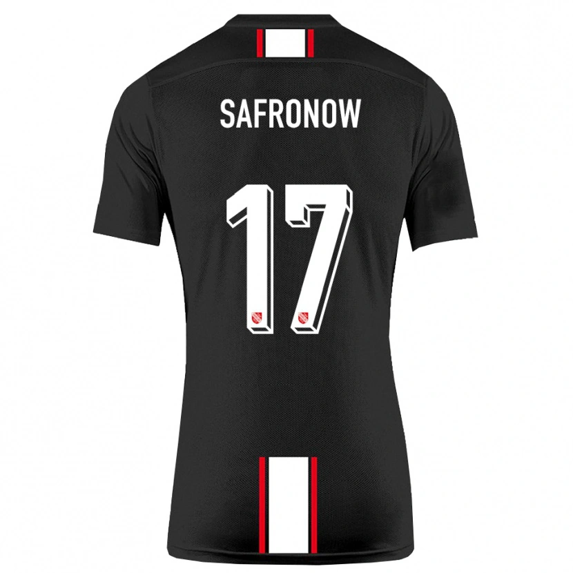 Danxen Kvinnor Maxim Safronow #17 Svart Vit Bortatröja Matchtröjor 2025/26 Tröjor T-Tröja
