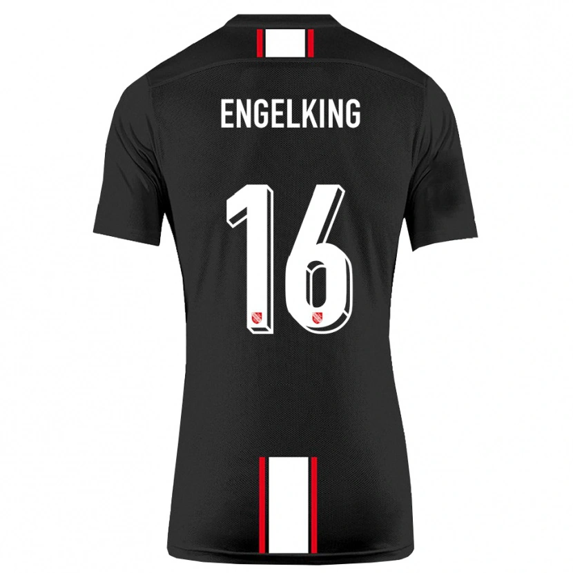 Danxen Kvinnor Torben Engelking #16 Svart Vit Bortatröja Matchtröjor 2025/26 Tröjor T-Tröja